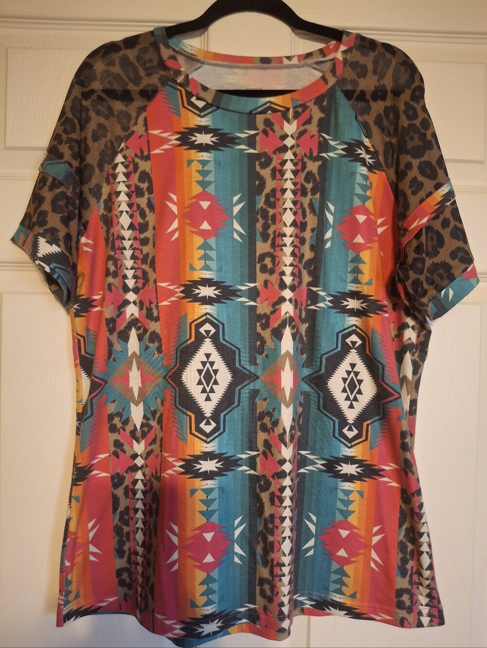 Crazy Train Women's Colorful Aztec Print Top